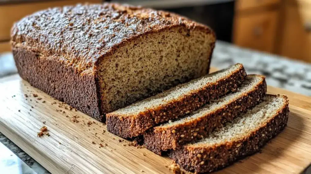 A pile of sliced multigrain bread on a kitchen table