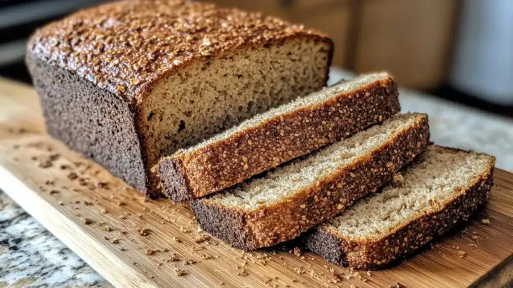 A bread basket filled with assorted bread slices, including whole-grain and sourdough