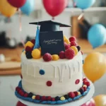 A graduation party cake with "Congratulations Graduate" written in icing