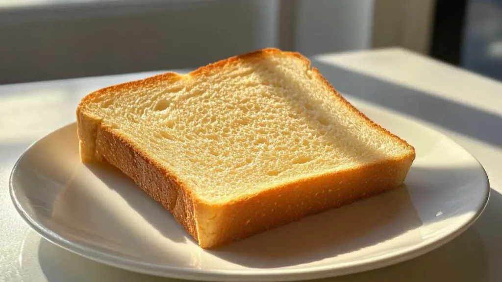 Homemade croutons made from sliced bread