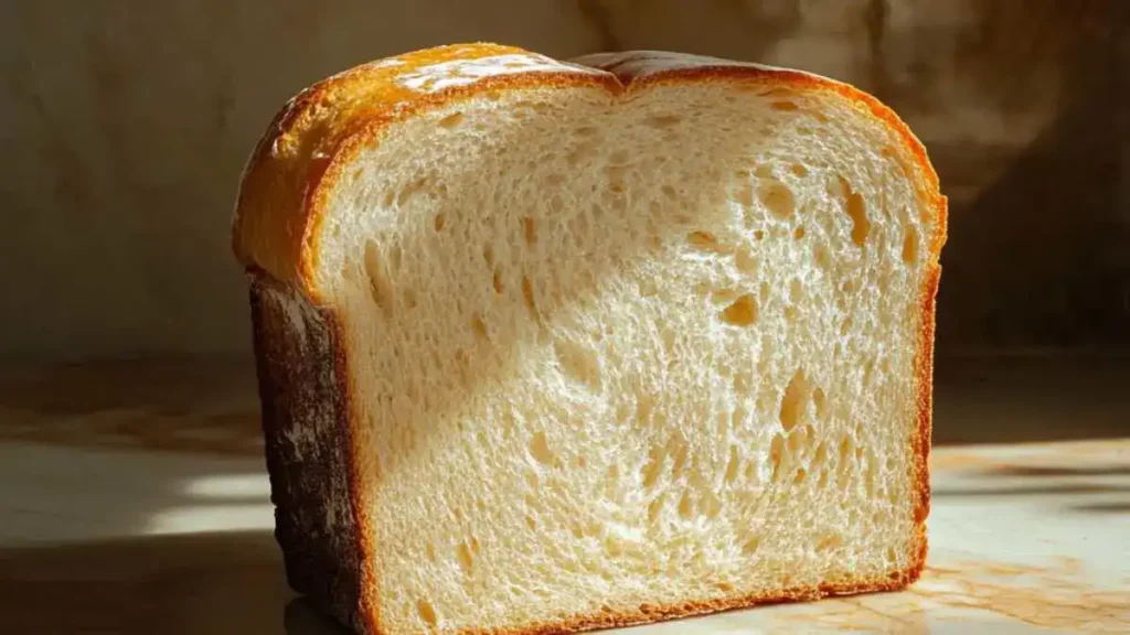 A golden-brown toasted slice of bread on a white ceramic plate