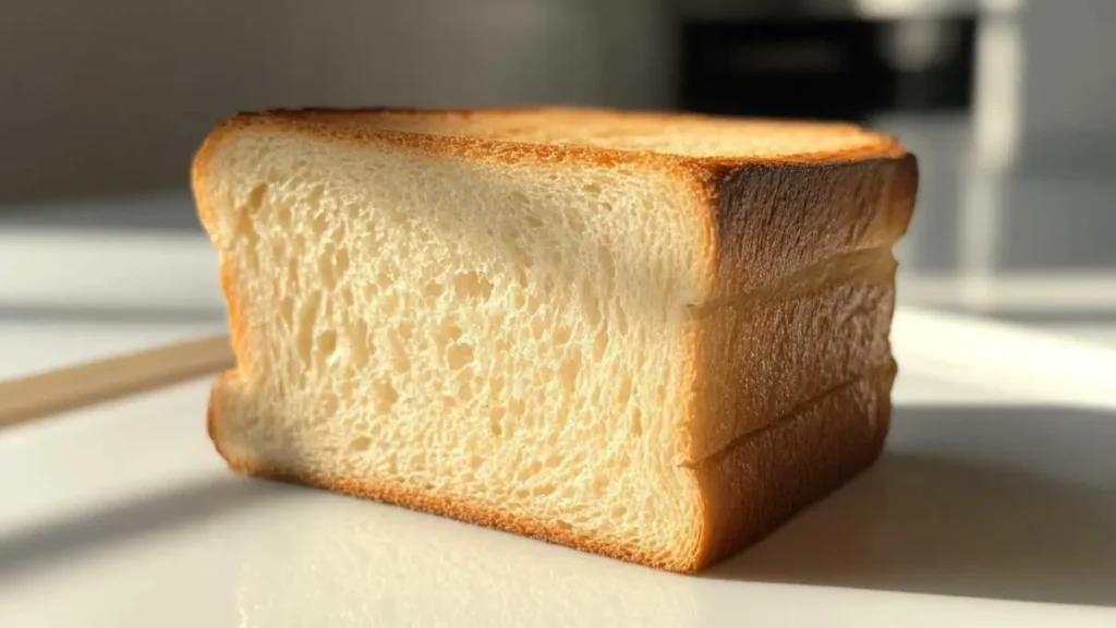 Golden toasted bread slices on a plate