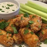 Delicious Buffalo Wild Wings Garlic Parmesan Chicken Wings served with dipping sauce