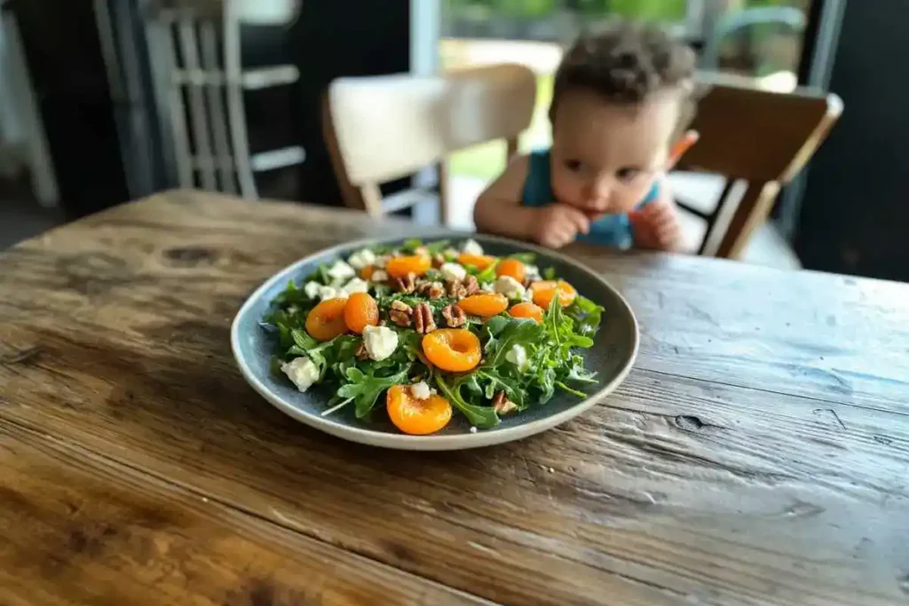 Roasted apricots with feta, quinoa, and herbs