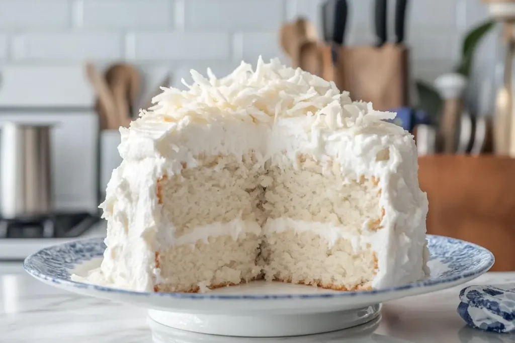 Close-up of airy cloud cake texture