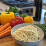 Fresh vegetables, herbs, and spices to enhance your pasta dish.