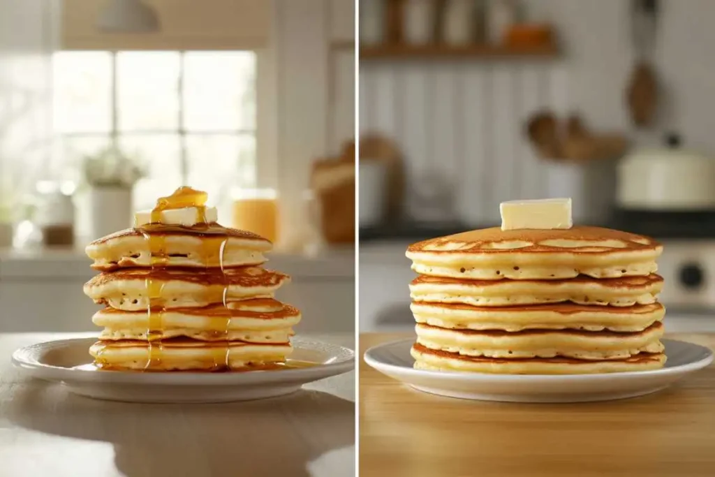 pancakes  and Hotcakes with a crispy golden edge and butter on top