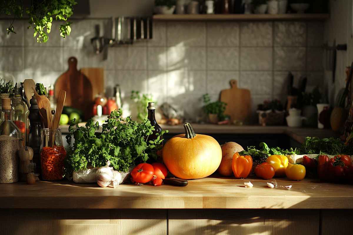 Sliced kabocha squash with its orange flesh exposed