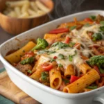 Baked ziti with veggies