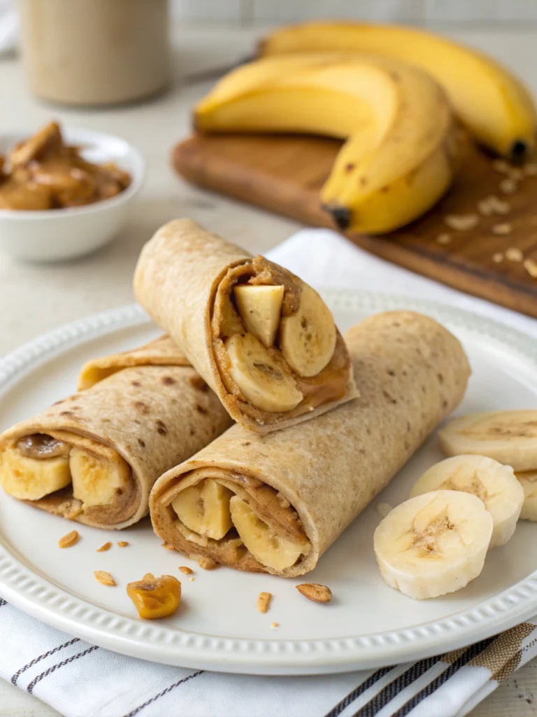 Banana peanut butter wraps