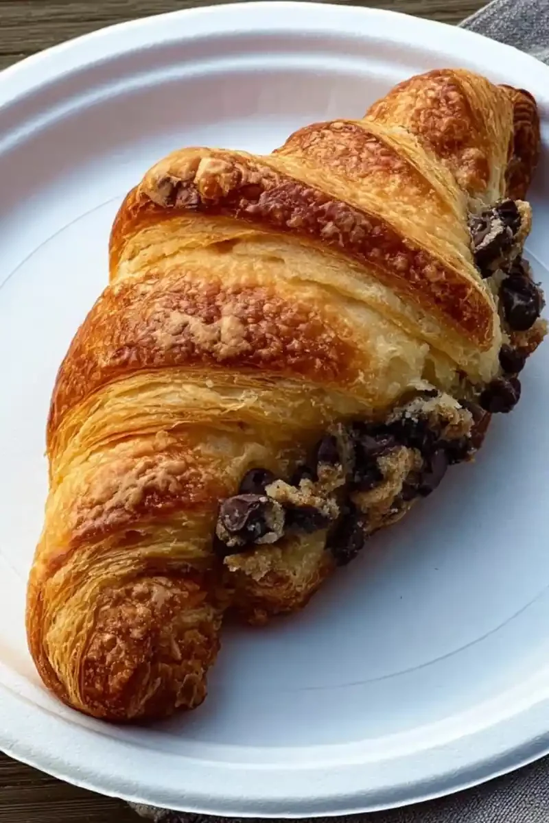 Flaky crookie pastry with chocolate chip cookie dough filling – Crookie recipe inspiration