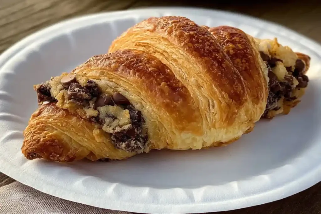 Freshly baked crookie pastry filled with chocolate chips – Crookie recipe inspiration