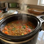 Slow cooker lentil stew